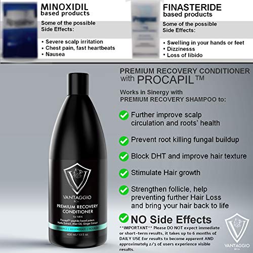 Hair Loss Conditioner for Men – Boosts Hair Growth and Thickening – DHT Blocker Fights Thinning and Alopecia – PROCAPIL Premium Formula with Castor Oil, Shea Butter, Argan Oil, Aloe Vera – 13.5 oz…